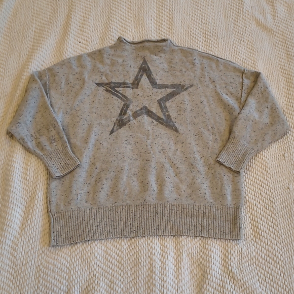 New Anthropologie Pilcro Cashmere Speckled Star Motif Sweater - Picture 2 of 6